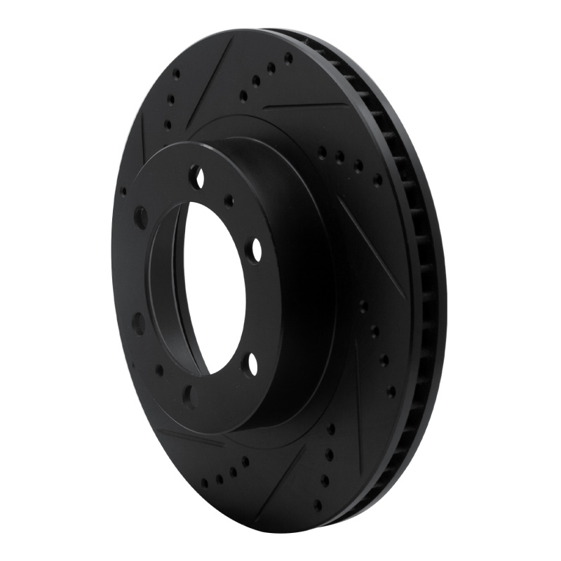 Toyota Tacoma Brake Rotor (1) - Front Left - R1 Concepts - Drilled & Slotted - Black - `03-`23